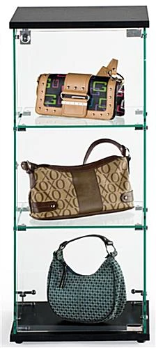 Alternative view of Countertop Display Case W/ Tempered Glass Shelves & Locking Door - Black